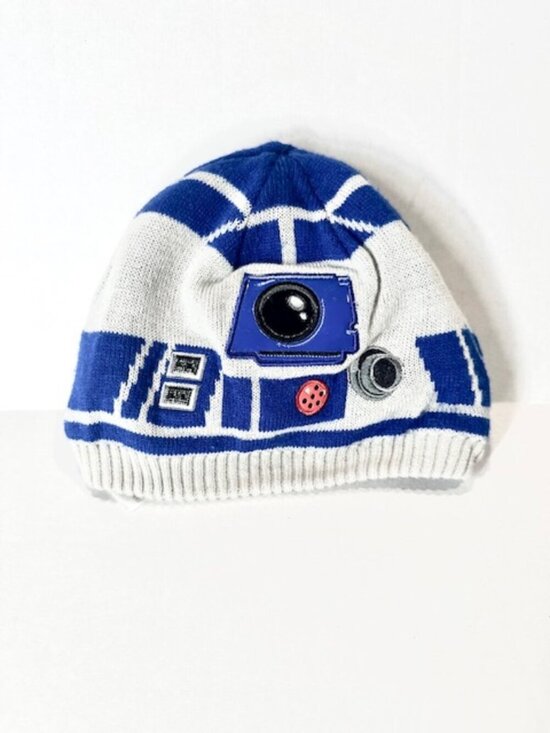 Disney Other - Disney Store Star Wars Kids R2D2 Beanie Hat Lined Gray & Blue Size XS/S (3-6)